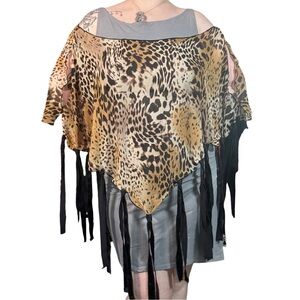 Baby Phat Leopard Chiffon Fringe Poncho Top 🐆✨
Y2K sheer archive statement piece